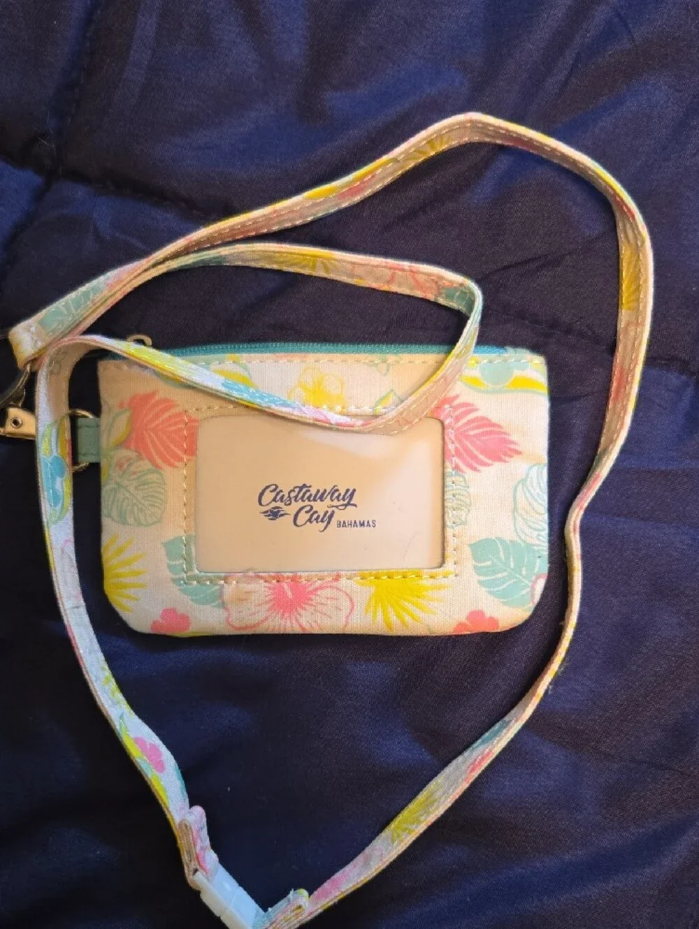 Disney Castaway Cay Floral Wristlet Card Holder & Turtle